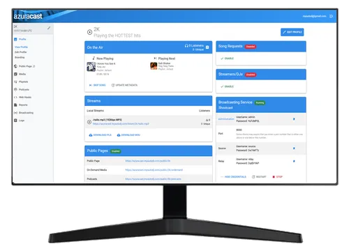 server radio cu azuracast panel