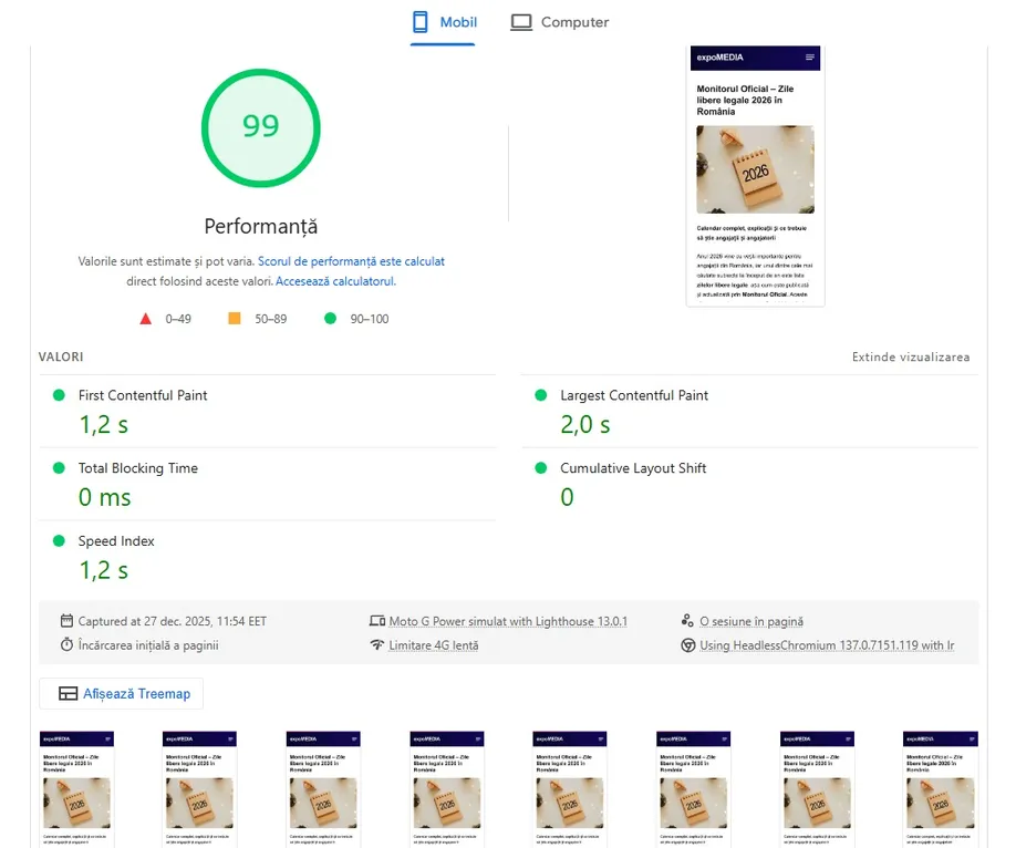 test viteza pagespeed expo media
